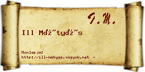 Ill Mátyás névjegykártya